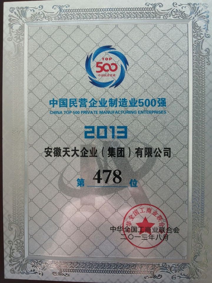 中国民营企业制造业500强_2013_478