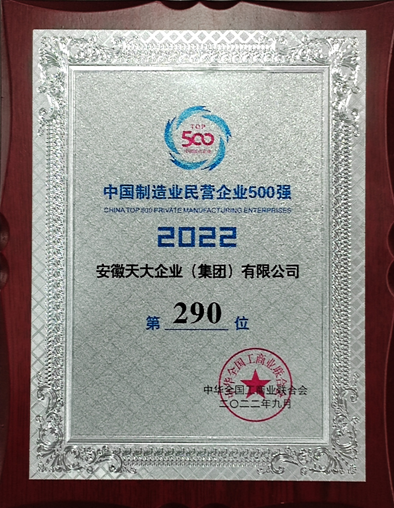 中国民营企业制造业500强_2022_290
