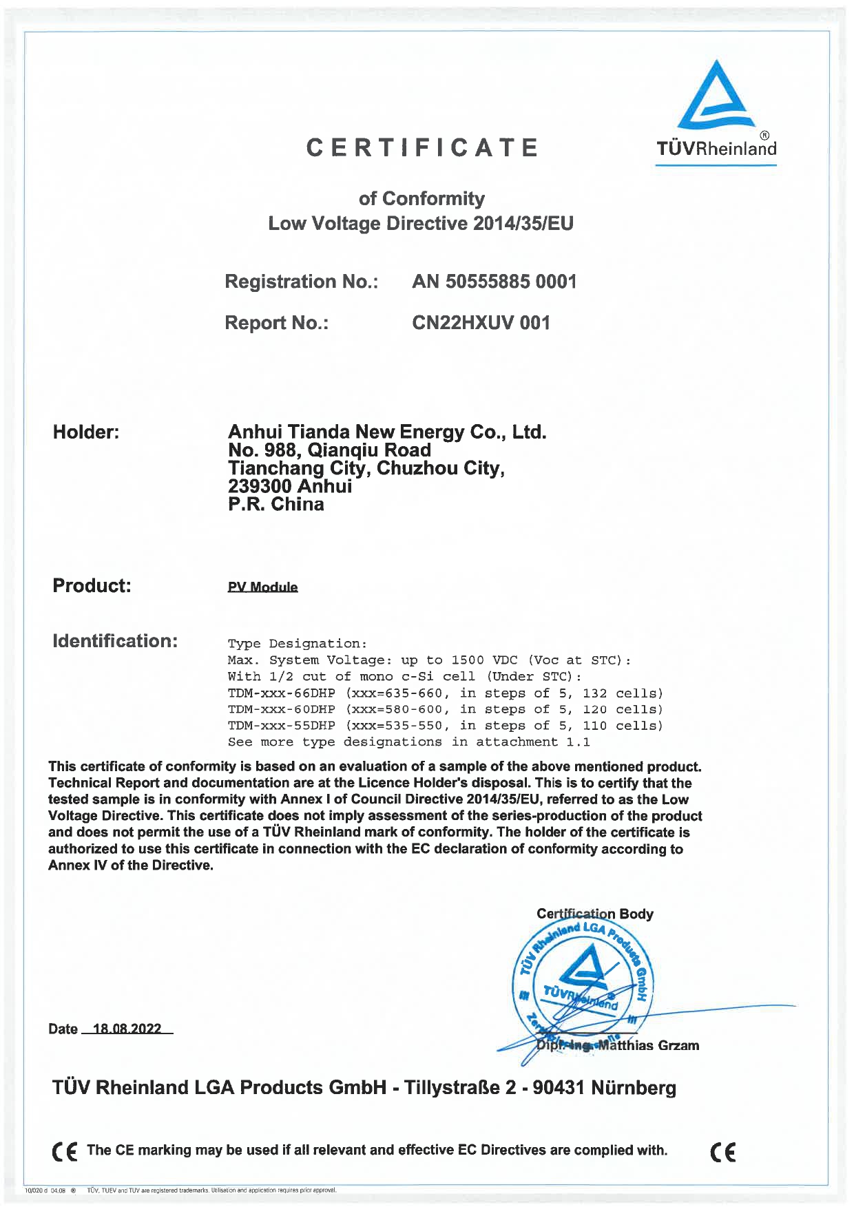 PERC certification certificate